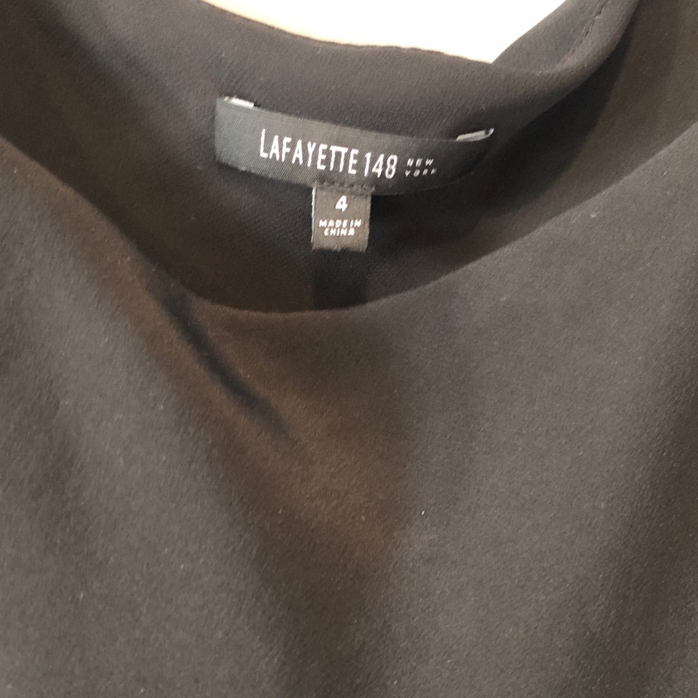 Lafayette 148 Black Silk Tank Top size 4 minimalist - Picture 3 of 5